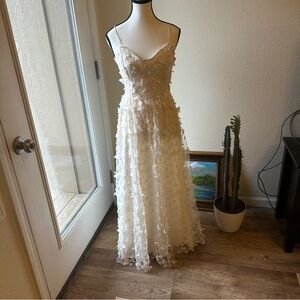 Butterfly Cream Midi Dress